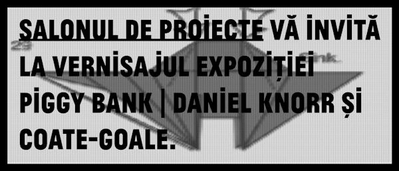 Piggy Bank - expoziţie Daniel Knorr şi Coate-Goale la Salonul de proiecte