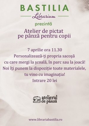 Atelier de pictat pe pânză la Librăria Bastilia