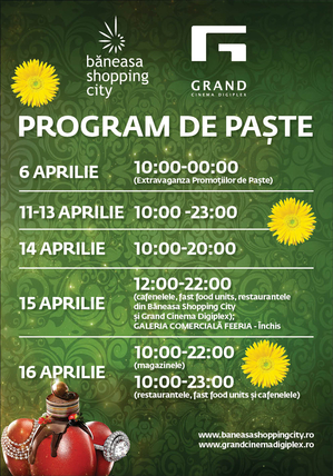 Program special de Paşte la Băneasa Shopping City