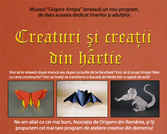 Ateliere de origami la Antipa