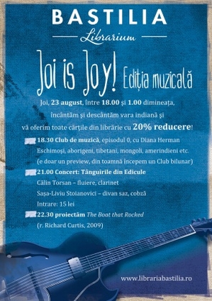 Joi is Joy! – ediţie muzicală la Librăria Bastilia