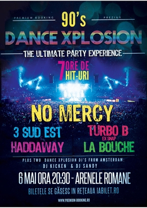 Artistii care au definit muzica anilor '90, NO MERCY, TURBO B (ex-SNAP), HADDAWAY, LA BOUCHE si 3 SUD EST, in concert la ARENELE ROMANE