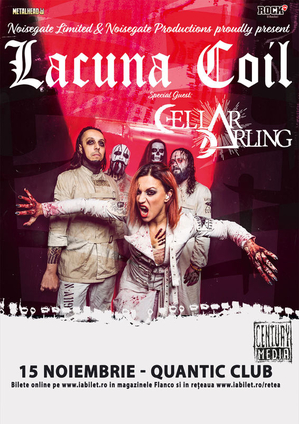 Concert Lacuna Coil si Cellar Darling la Bucuresti pe 15 noiembrie