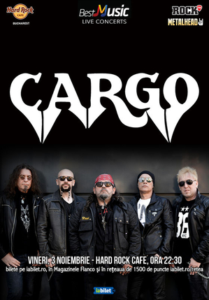 Concert Cargo pe 3 noiembrie la Hard Rock Cafe