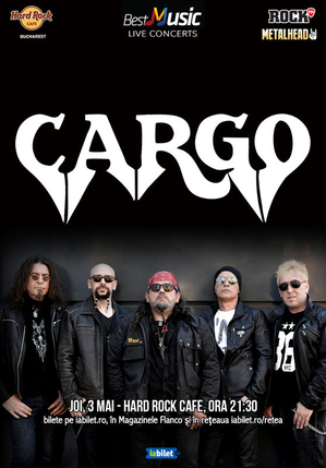 Concert CARGO pe 3 mai la Hard Rock Cafe