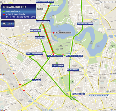 Restricţii de trafic în Bucureşti din cauza paradei de 1 decembrie